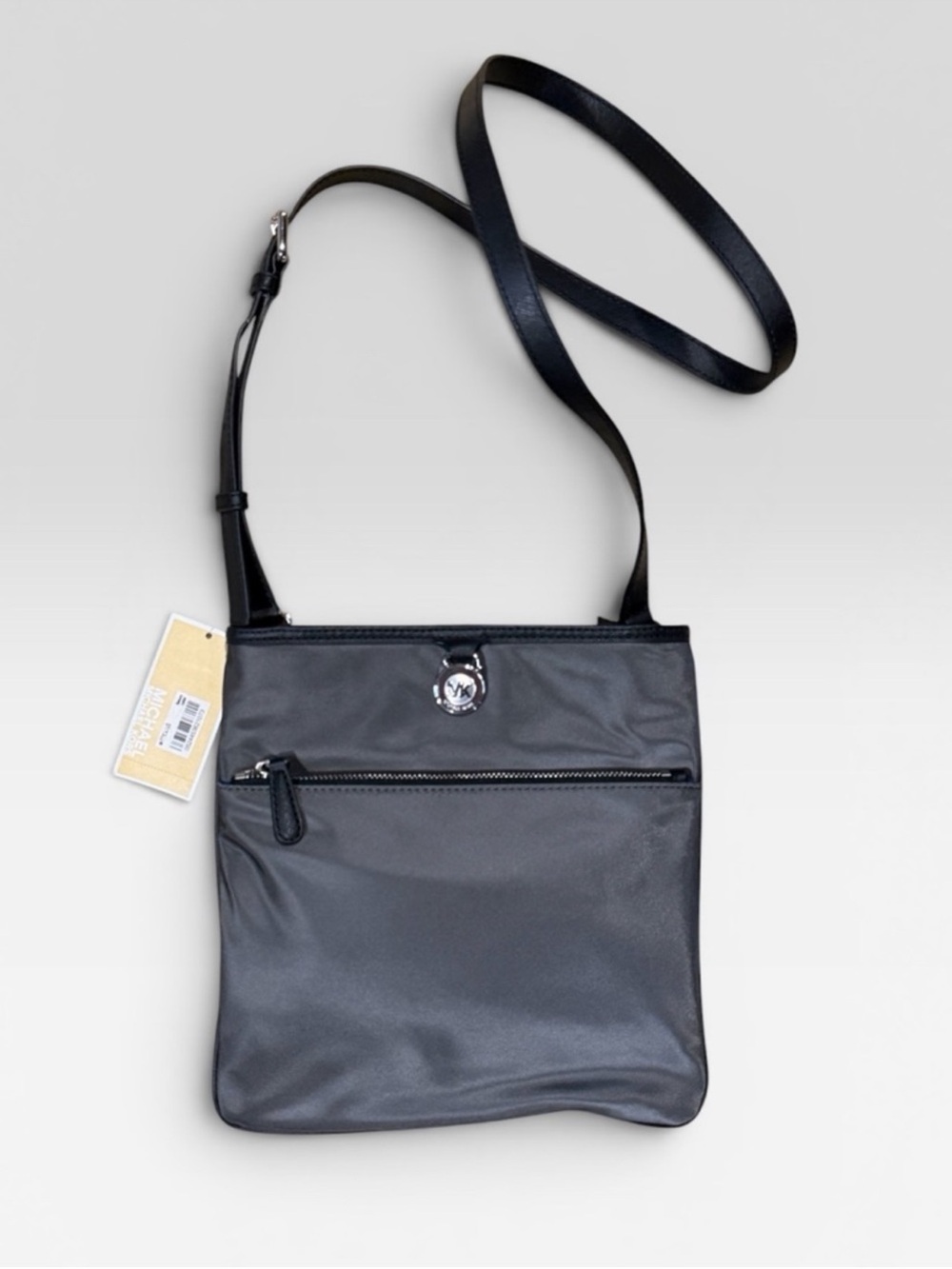 Michael Kors Graphite Nylon Crossbody Large Black Strap